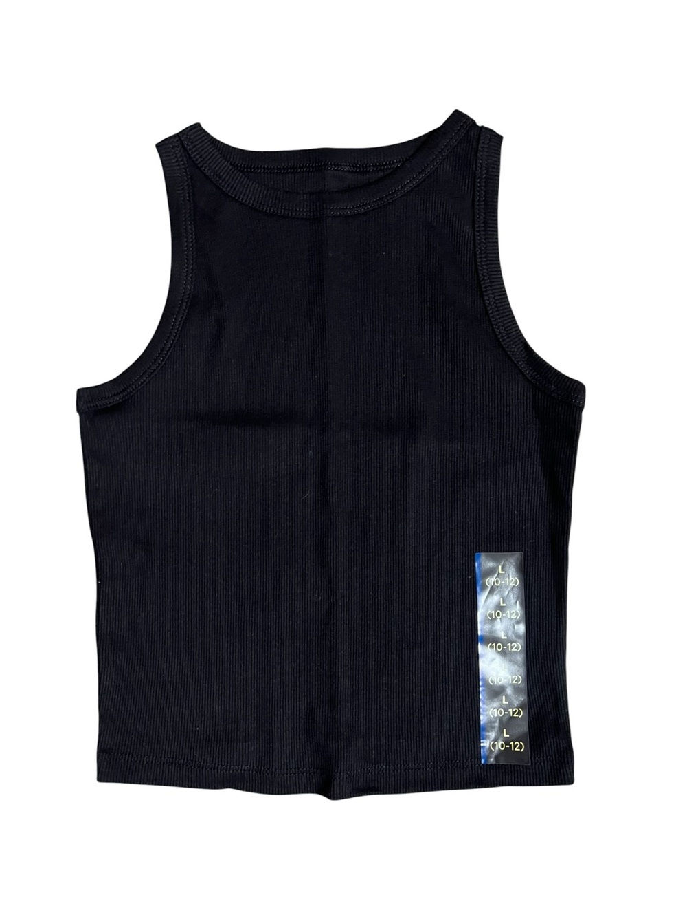 Art Class Black Ribbed Tank Top for Girls